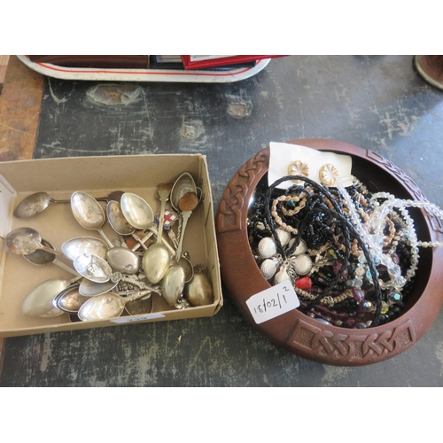 239 - Quantity of Costume Jewellery and Crested Spoons