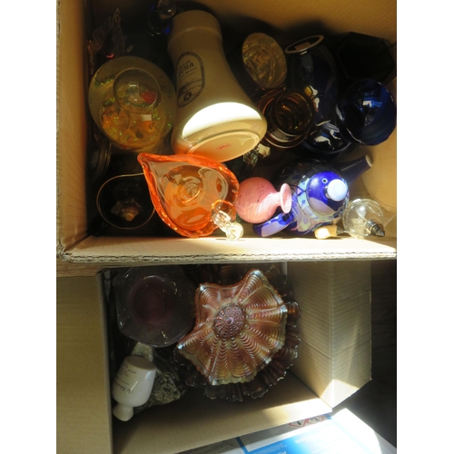 272 - Two Boxes including Paperweights, Glass etc