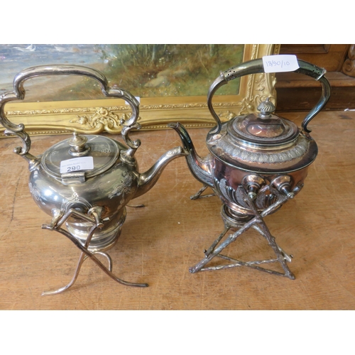 290 - Two Plated Spirit Kettles