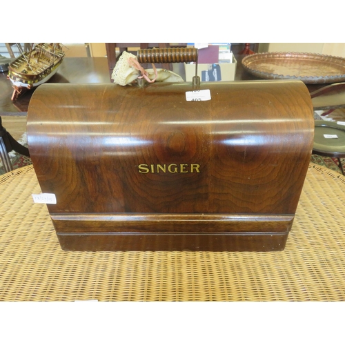 405 - Cased Singer Sewing Machine