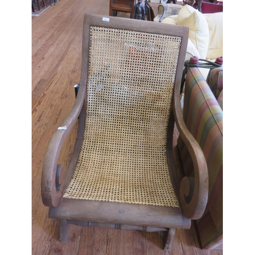 424 - Eastern Rosewood Framed Cane Back Armchair