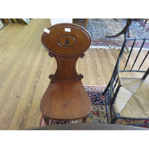 427 - 19th Century Mahogany Solid Seat Hall Chair