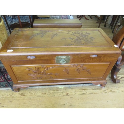 443 - Rosewood Carved Chest