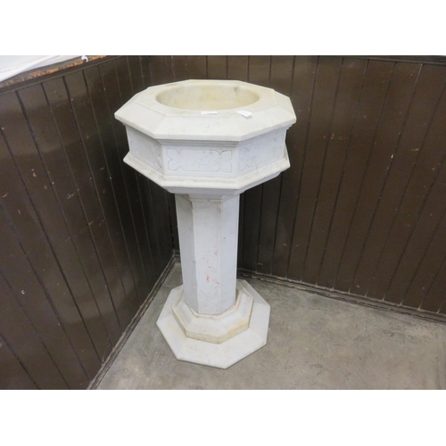 466 - Ecclesiastical Style solid Marble Baptism Font