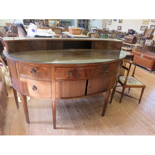 470 - Inlaid Mahogany Bow Front Sideboard with Tambour Doors