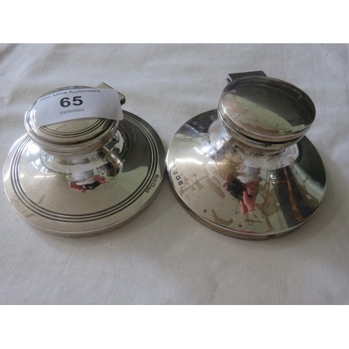 65 - Two Silver Candlesticks and Silver Cruet