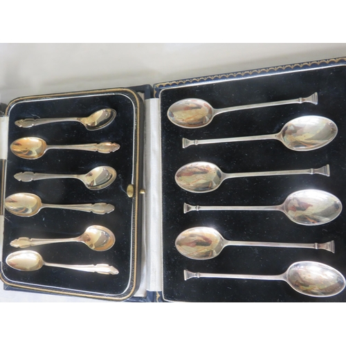 70 - Two Sets of Six silver Teaspoons