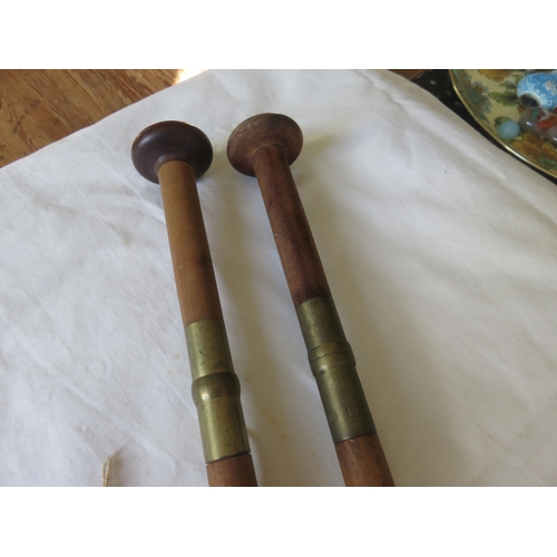 346 - Two Brass Bound Sword Sticks