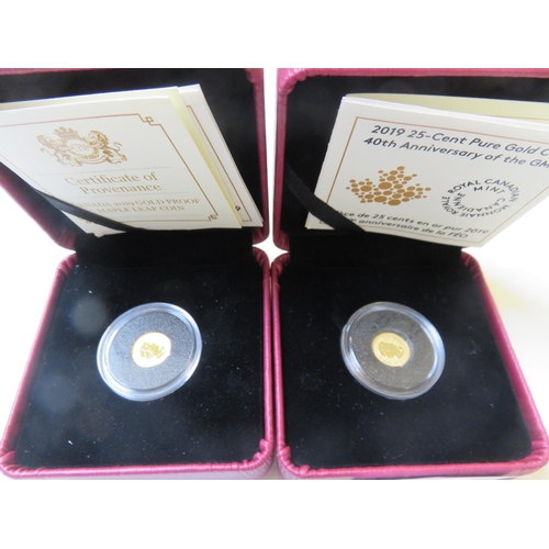 100 - Two Canada Gold Proof 2019 Maple Leaf Coins