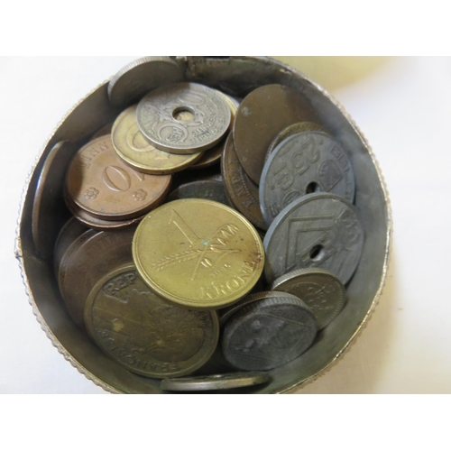 114 - Metal Tub of Mixed Coins