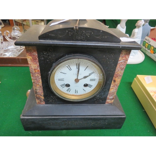 290 - Marble Mantel Clock by W. Allait of Hull