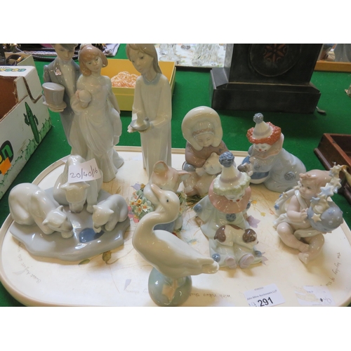 291 - Nine Lladro Figures