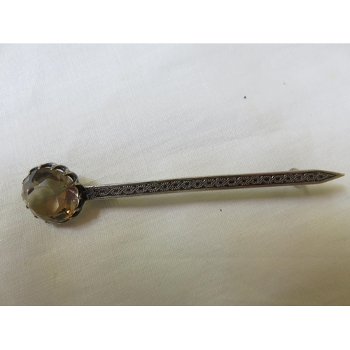 74 - Silver and Citrine Kilt Pin Brooch by Joseph Cook & Son Ltd.