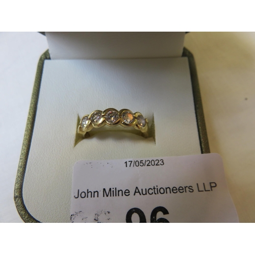 96 - Five Stone 18ct. Gold Diamond Ring