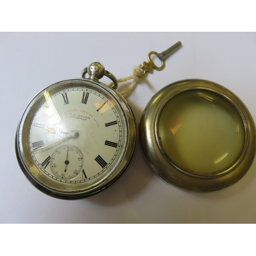 68C - J.G. Graves express English Lever Pocket Watch, Silver Cased with outer shock case, dates 1898, work... 