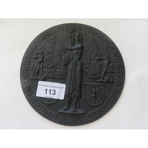 113 - 1930's German Metal Plaque