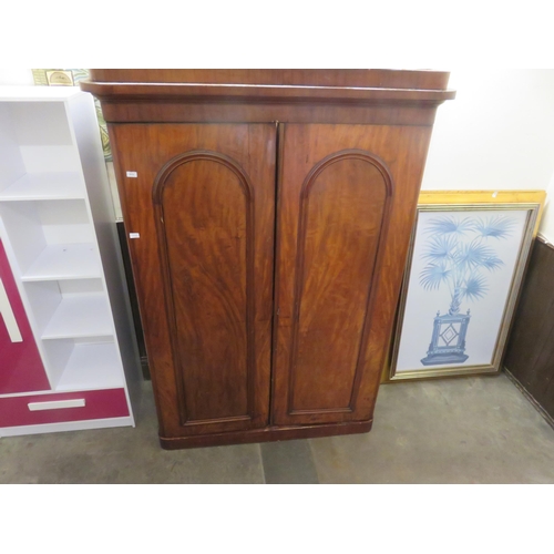 513 - Two part Mahogany Wardrobe