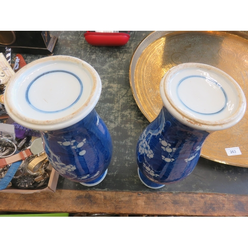 317 - Pair of Chinese Blue and white Vases.