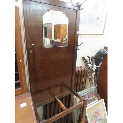 482 - Oak Mirror Hallstand