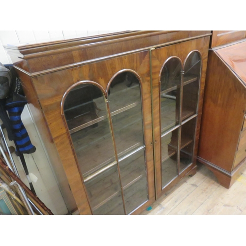 485 - Mahogany and Glazed Two Door Bookcase