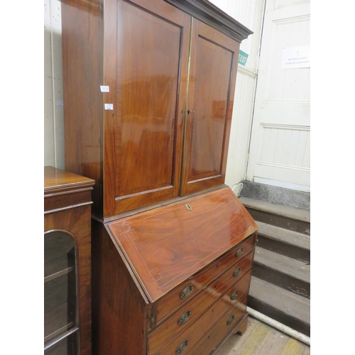 486 - Inlaid Mahogany Two Door Bureau