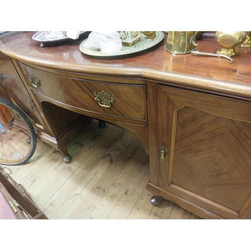 513 - Mahogany Double Pedestal Sideboard with Tambour Door Gallery Back