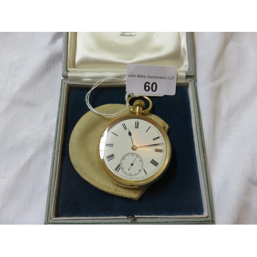 60 - 18ct Gold Cased Open Face Pocket Watch