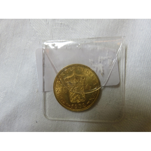 73 - 1932 Dutch 10 Guilder Gold Coin