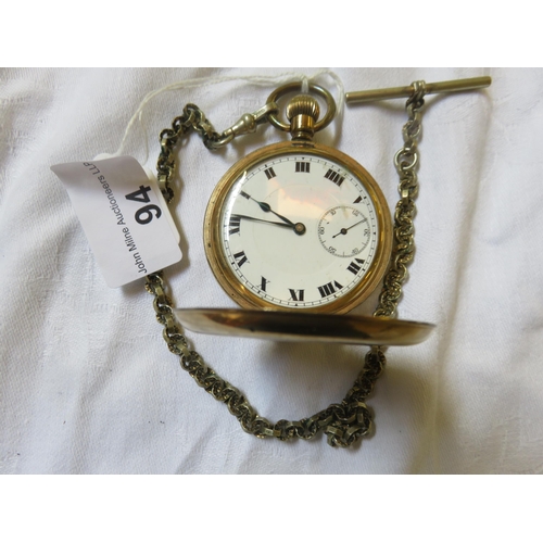 94 - Elgin Plated Pocket Watch on Chain