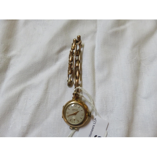 96 - 9ct Gold Ladies Merodia Wrist Watch