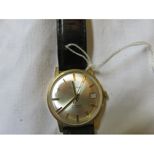 101 - 9ct Gold Cased Accurist Gents Wrist Watch