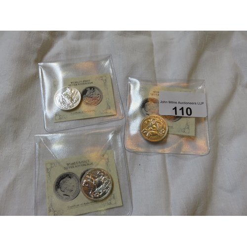 110 - Three Worlds First Silver Sovereign Coins