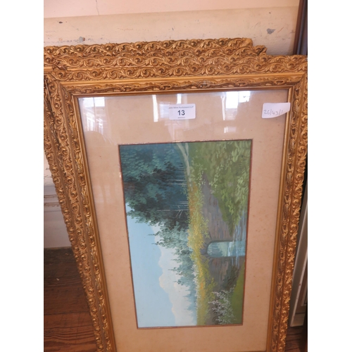 13 - Four Gilt Framed Watercolours - signed Russell