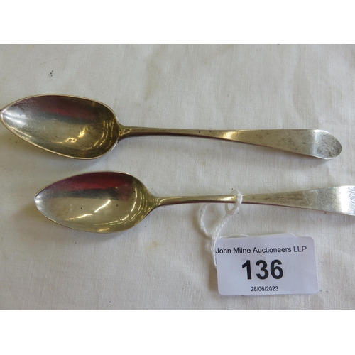 136 - Two Scottish Silver Teaspoons