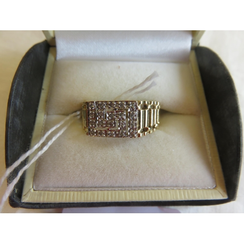 141 - Gents 9ct Gold and Diamond Chip Dress Ring