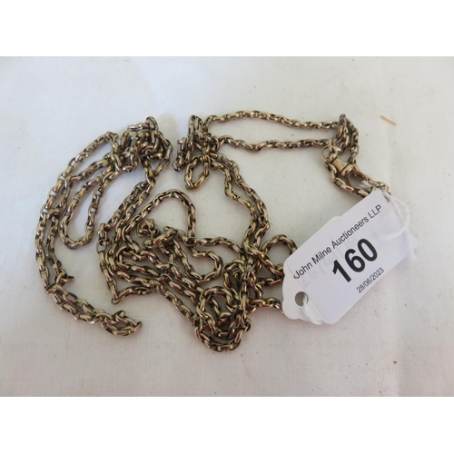 160 - Large Victorian Gilt Metal Guard Chain