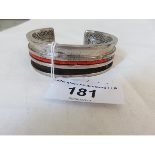 181 - Heavy Ornate Sterling Silver Bangle