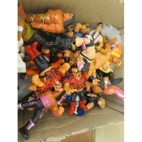 192 - Box With Wrestling Figures