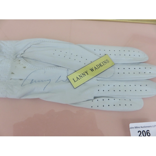 206 - Gilt Framed Signed Golf Glove 