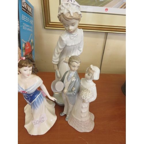 217 - Three Figures - Nao, Lladro and Royal Doulton