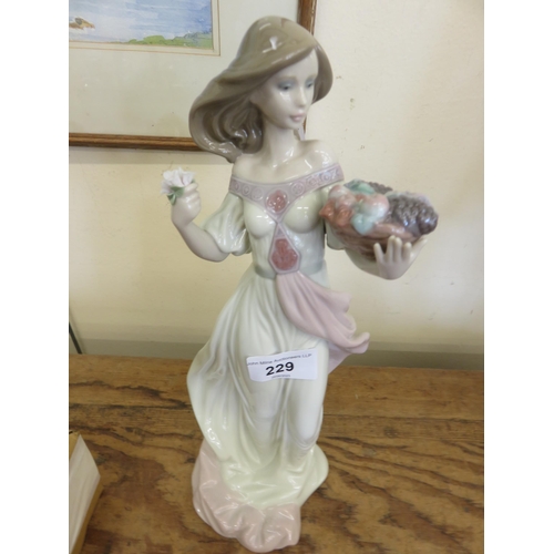 229 - Large Boxed Lladro Lady Figure