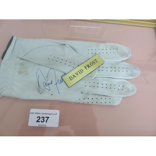 237 - Gilt Framed Signed Golf Glove 