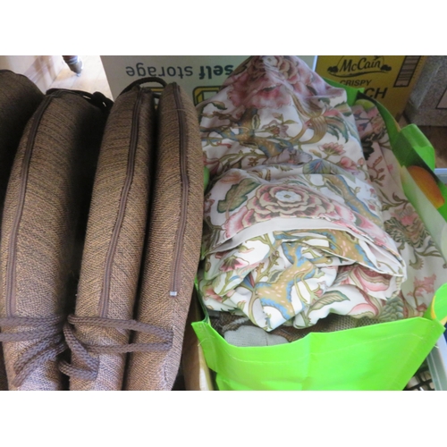 296 - Quantity of Fabrics, Curtains and Cushions