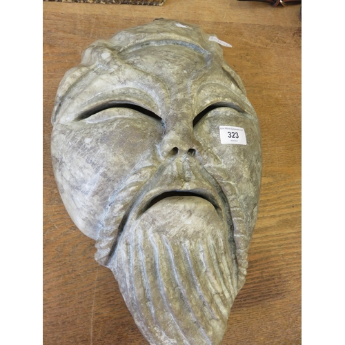 323 - Large Oriental Carved Hardstone Mask