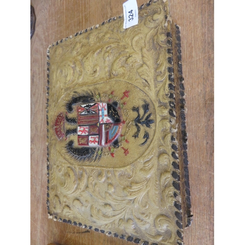 324 - Leather Heraldic Jewellery Box