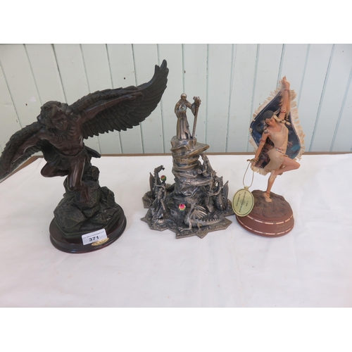 371 - Eagle Statue, Wizard Statue and Indian statue