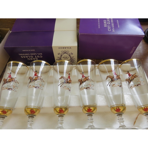 372 - Two sets of Boxed Crystal and Six Glasses