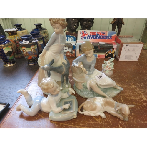 377 - Two Lladro and Two Naos