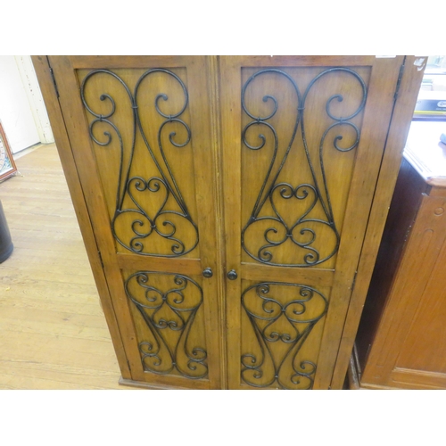 460 - Mahogany and Metal Two Door Cabinet