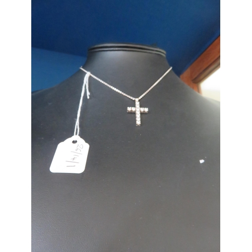 51 - 18ct Gold and Diamond Crucifix on Chain